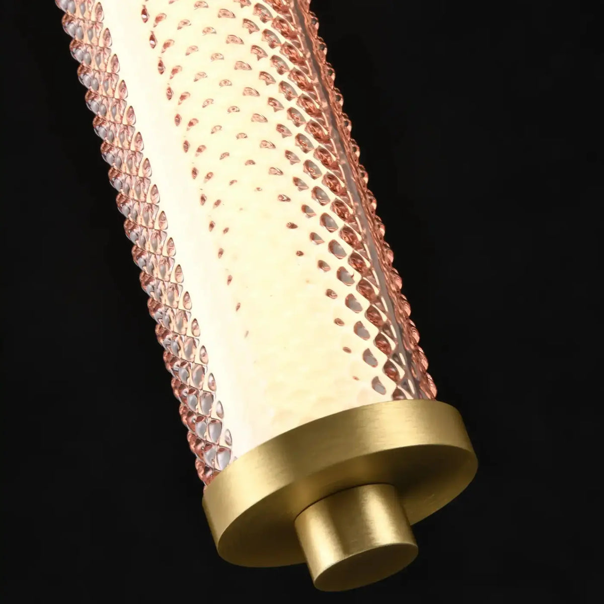 Suspension LED verticale à finition dorée, cinq teintes