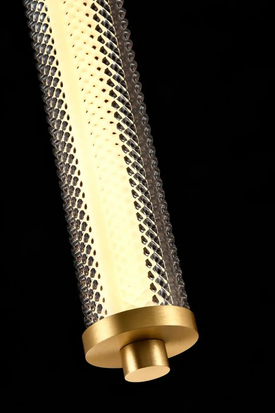 Suspension LED verticale à finition dorée, cinq teintes