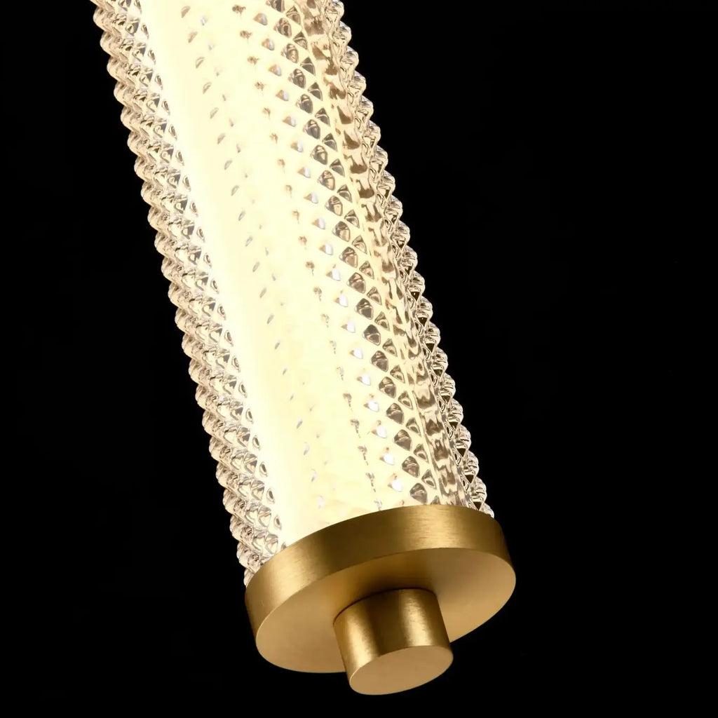 Suspension LED verticale à finition dorée, cinq teintes