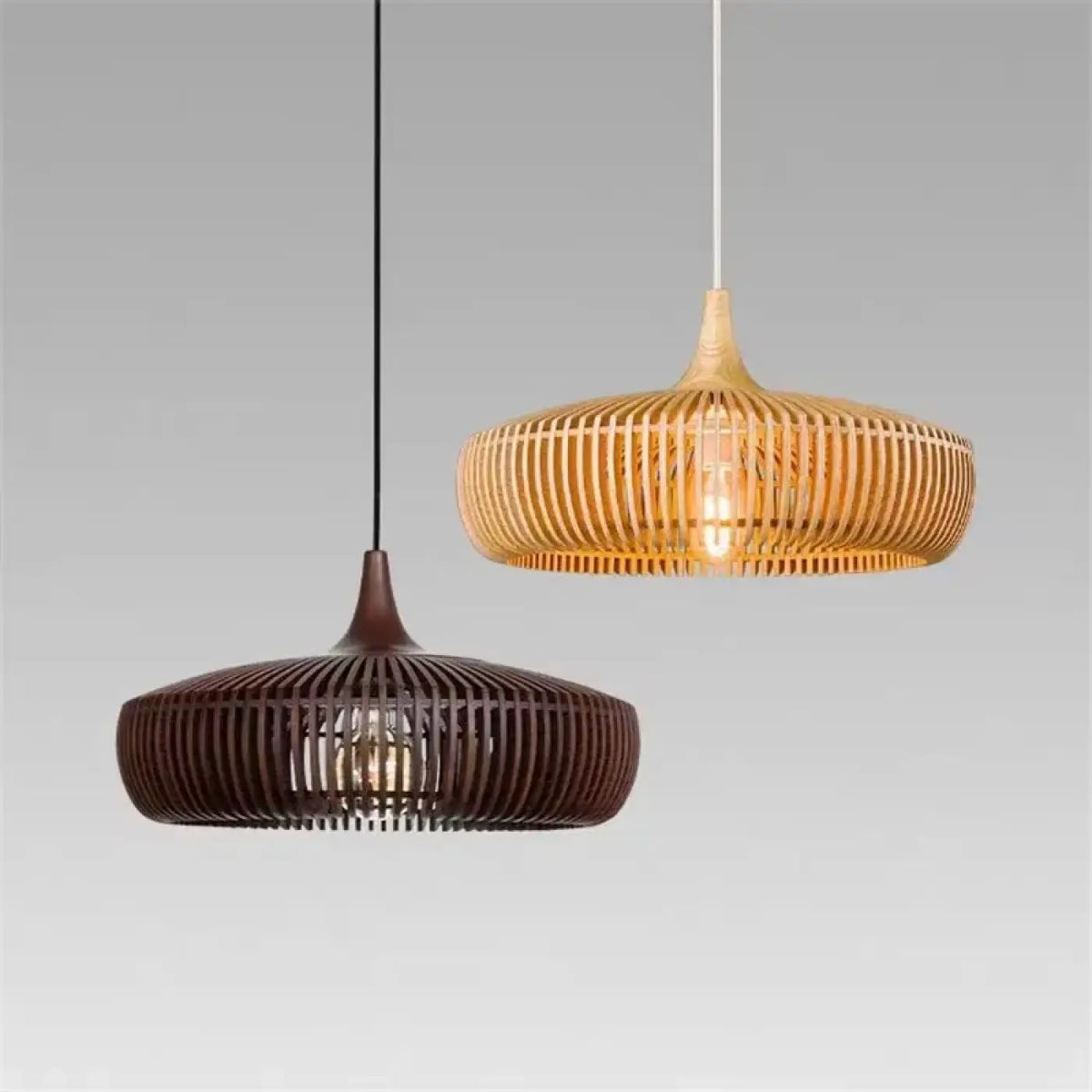 Suspension en bois tissé, marron ou beige, tailles S et M
