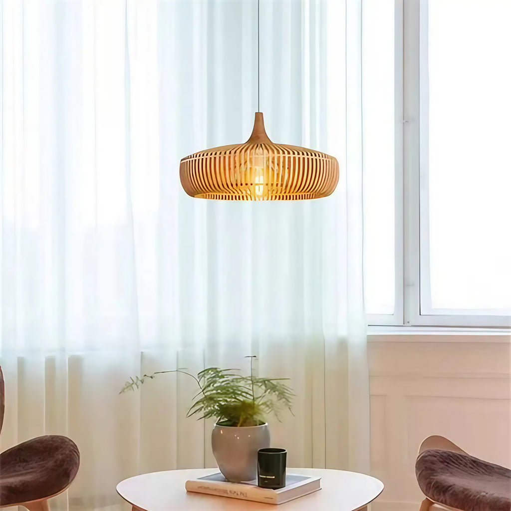 Suspension en bois tissé, marron ou beige, tailles S et M