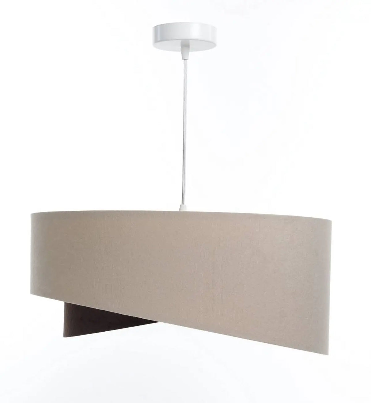 Suspension en velours asymétrique beige et marron, intérieur doré