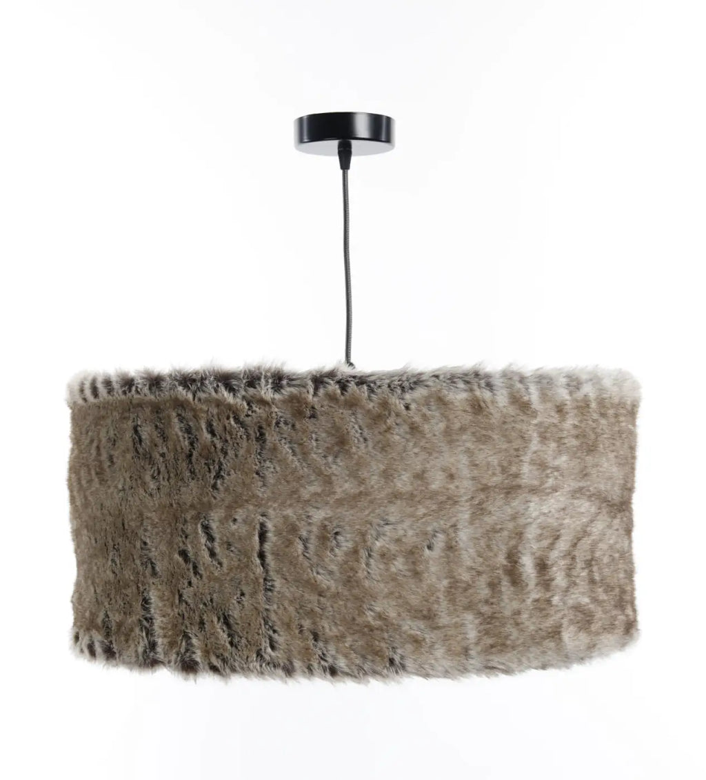 Suspension en fausse fourrure beige, intérieur graphite, S, M, L