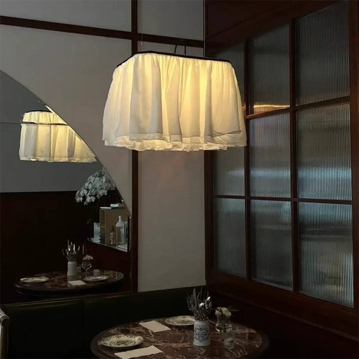 Suspension en tissu blanc effet voile, deux modèles, trois tailles