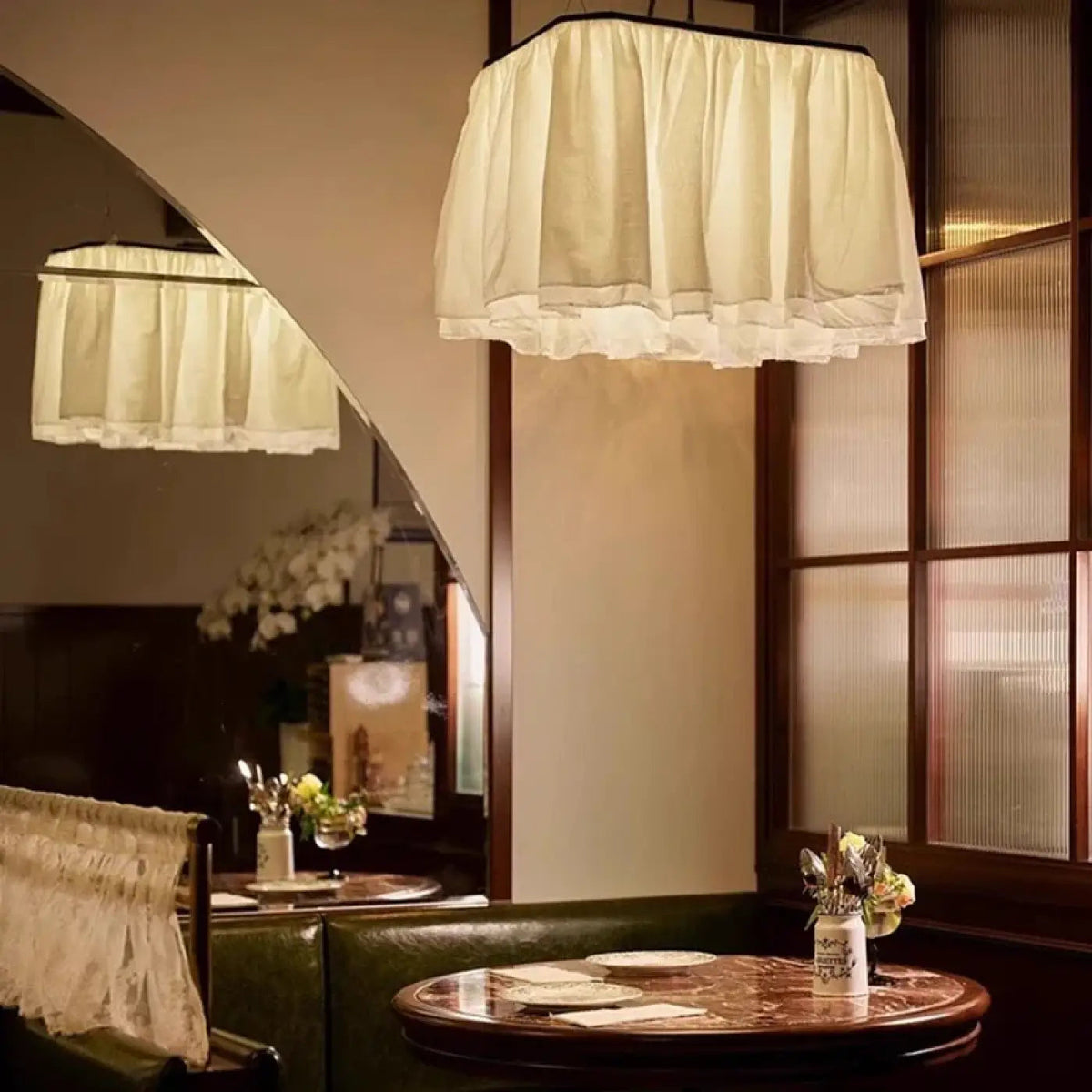 Suspension en tissu blanc effet voile, deux modèles, trois tailles