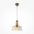 Suspension globe en verre ambré vieilli de 30 cm, style vintage