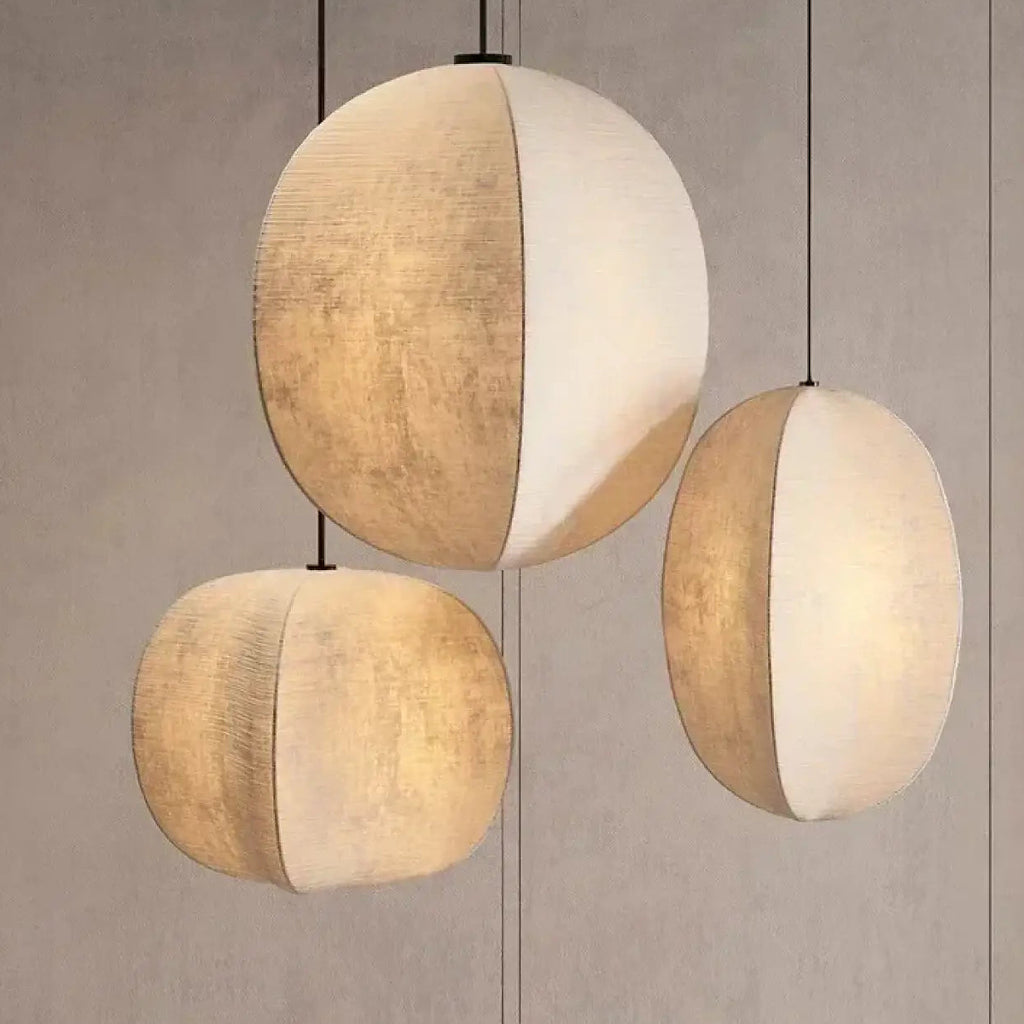 Suspension trio asymétrique en tissu naturel, tailles S, M et L