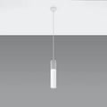 Suspension tube en béton gris et acier blanc ou noir, GU10, blanc/gris