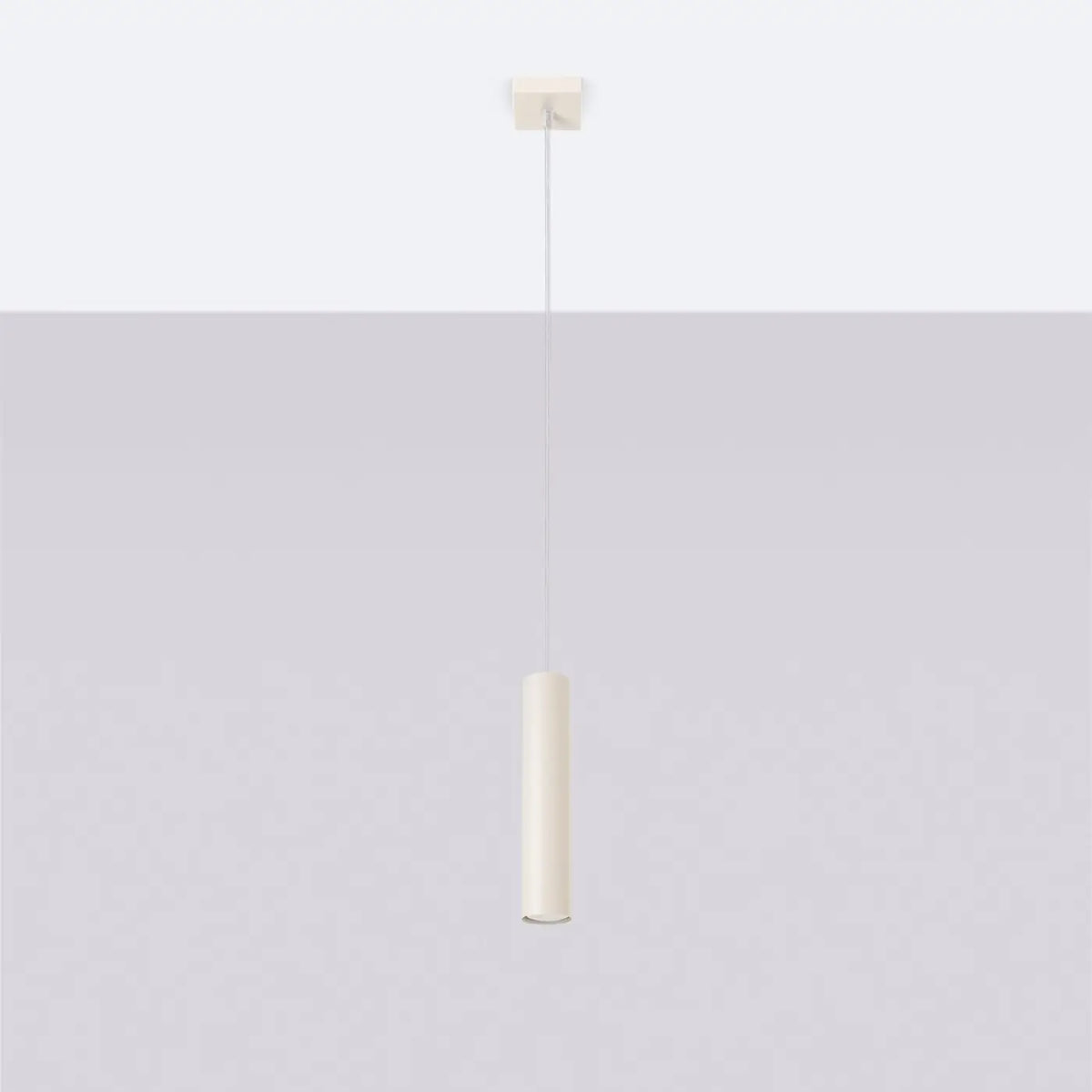 Suspension tube en acier lisse, une ampoule GU10, neuf coloris, beige