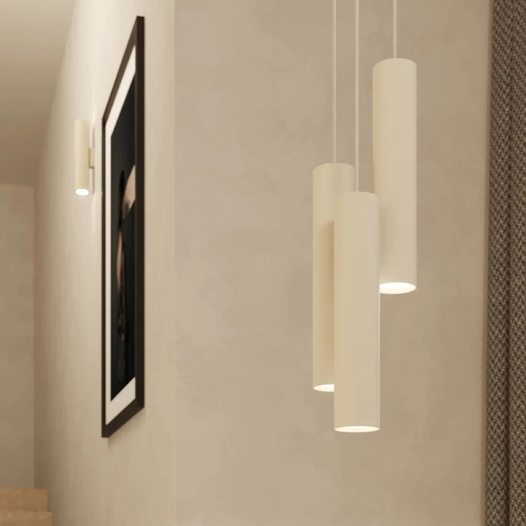 Suspension tube en acier lisse, une ampoule GU10, neuf coloris