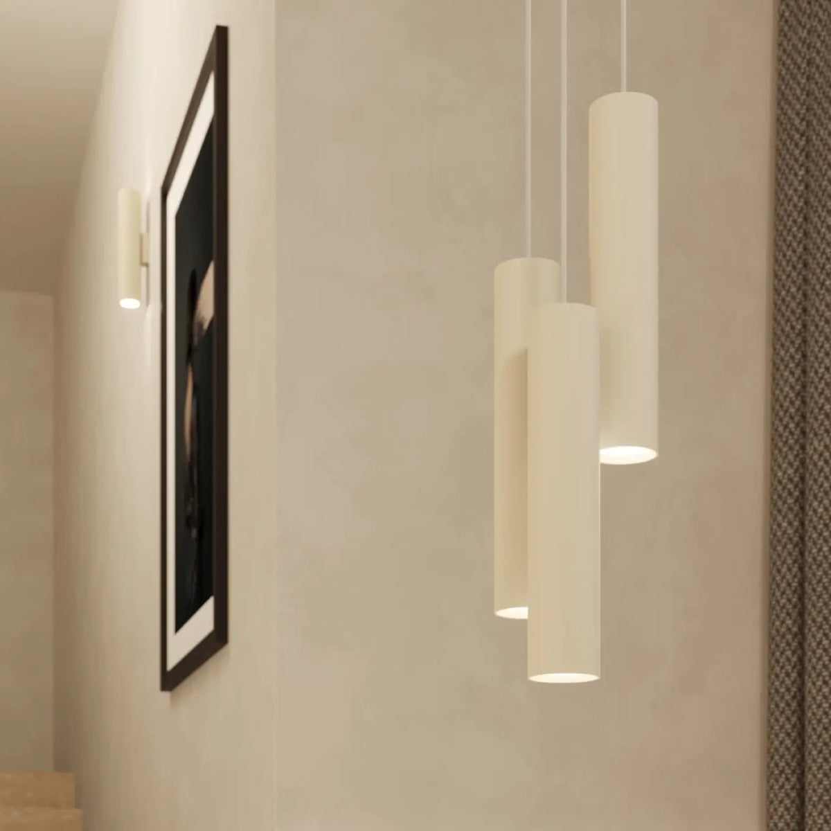 Suspension tube en acier lisse, une ampoule GU10, neuf coloris