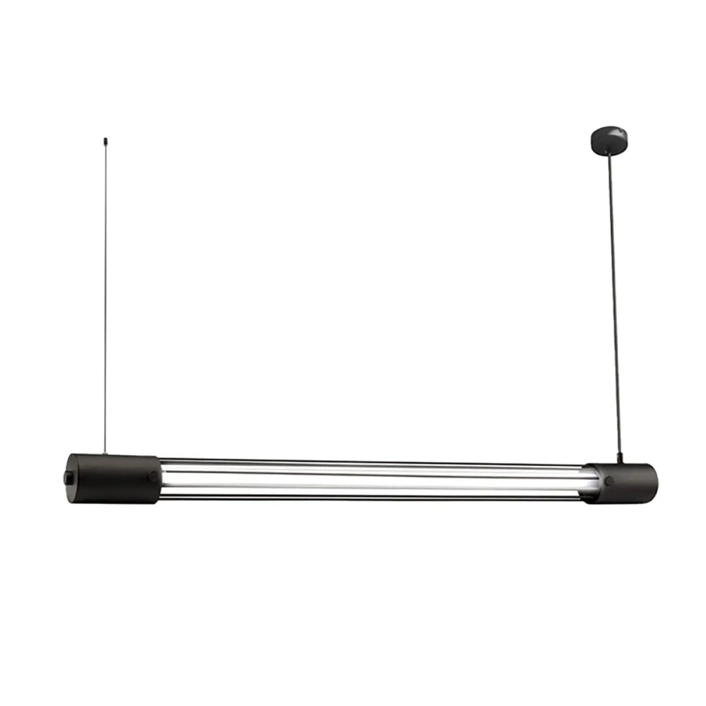 Suspension industrielle tube T8 dans une cage d'acier noir