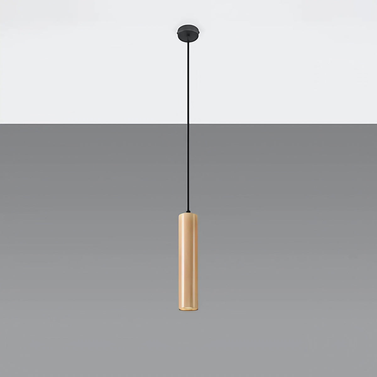 Suspension tube en bois naturel, de 1 à 3 sources GU10