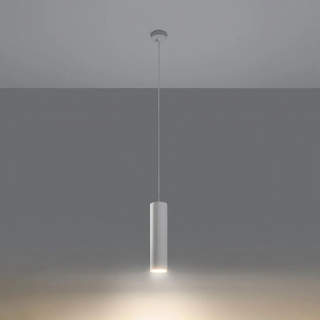 Suspension tube en céramique blanche, 7,5 cm, ampoule GU10
