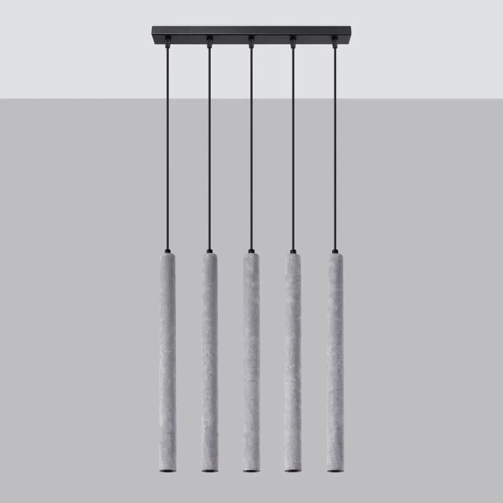 Suspension à tubes fins colorés, de 1 à 5 lumières, 18 teintes, gris