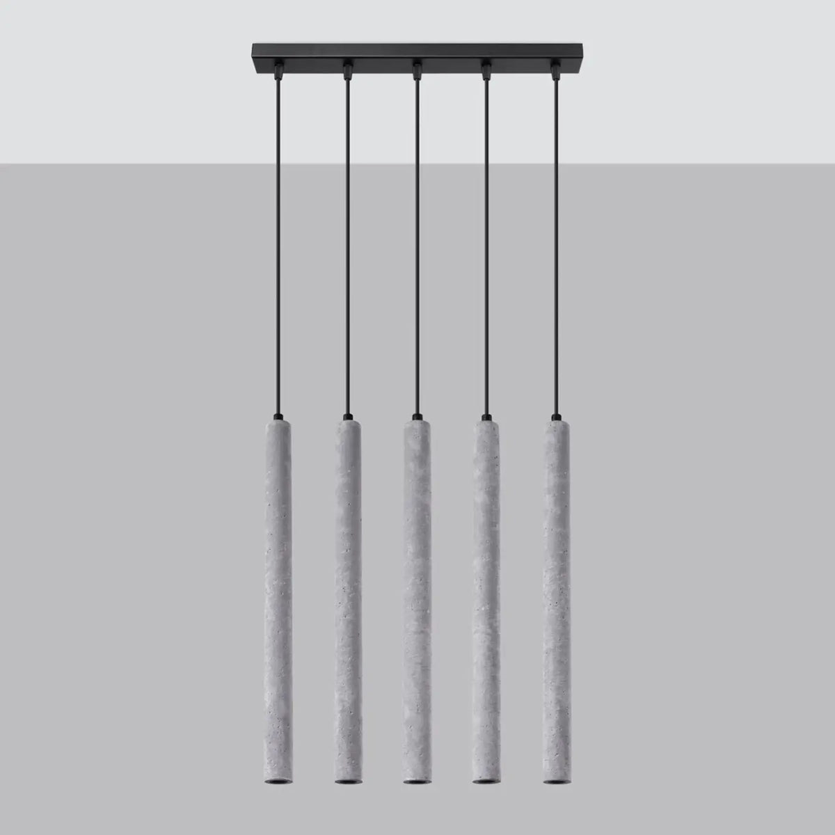 Suspension à tubes fins colorés, de 1 à 5 lumières, 18 teintes, gris