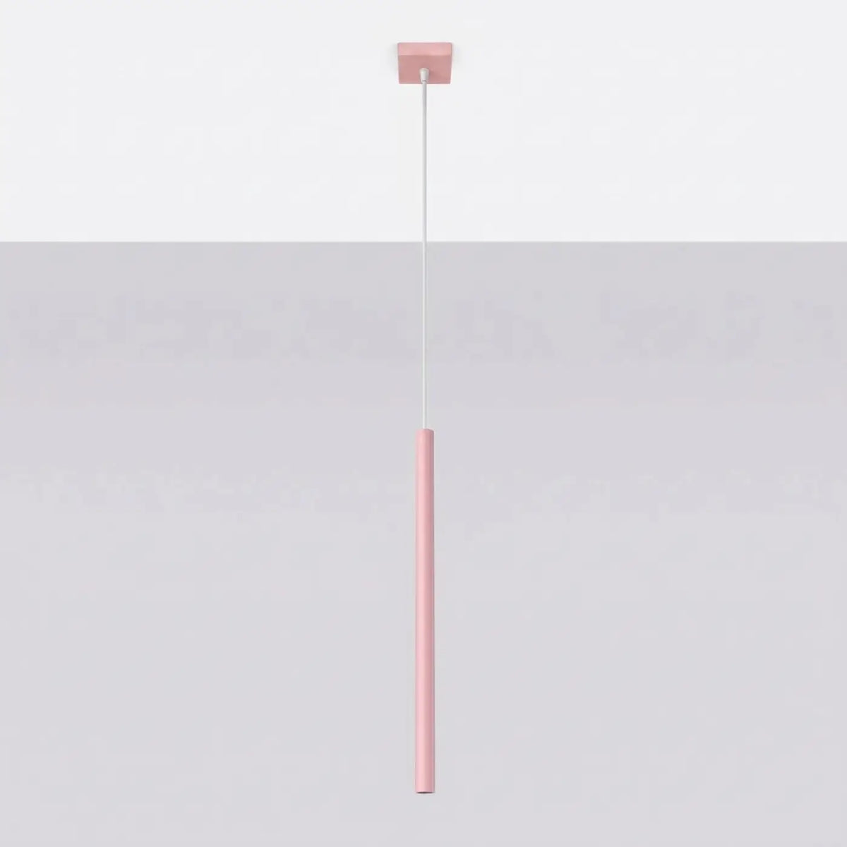 Suspension à tubes fins colorés, de 1 à 5 lumières, 18 teintes, rose