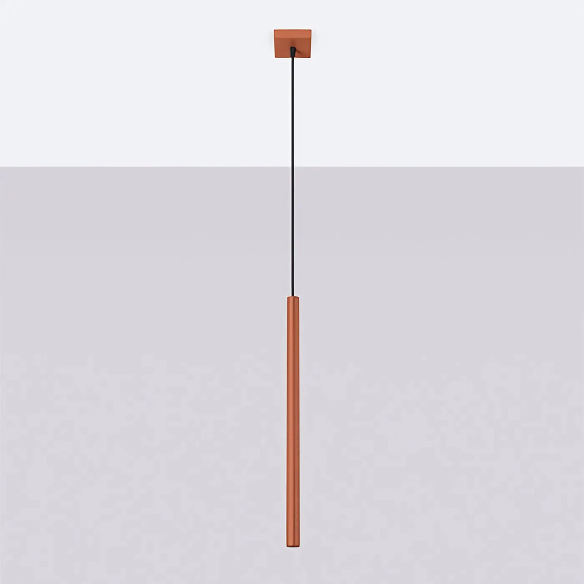 Suspension à tubes fins colorés, de 1 à 5 lumières, 18 teintes, rouge ocre