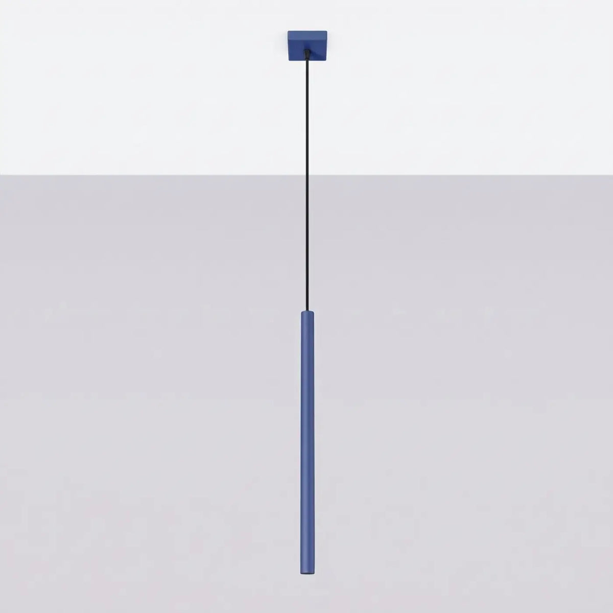 Suspension à tubes fins colorés, de 1 à 5 lumières, 18 teintes, outremer