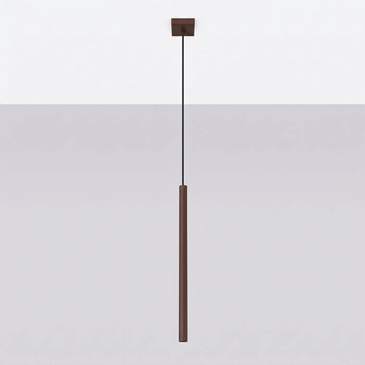 Suspension à tubes fins colorés, de 1 à 5 lumières, 18 teintes, marron