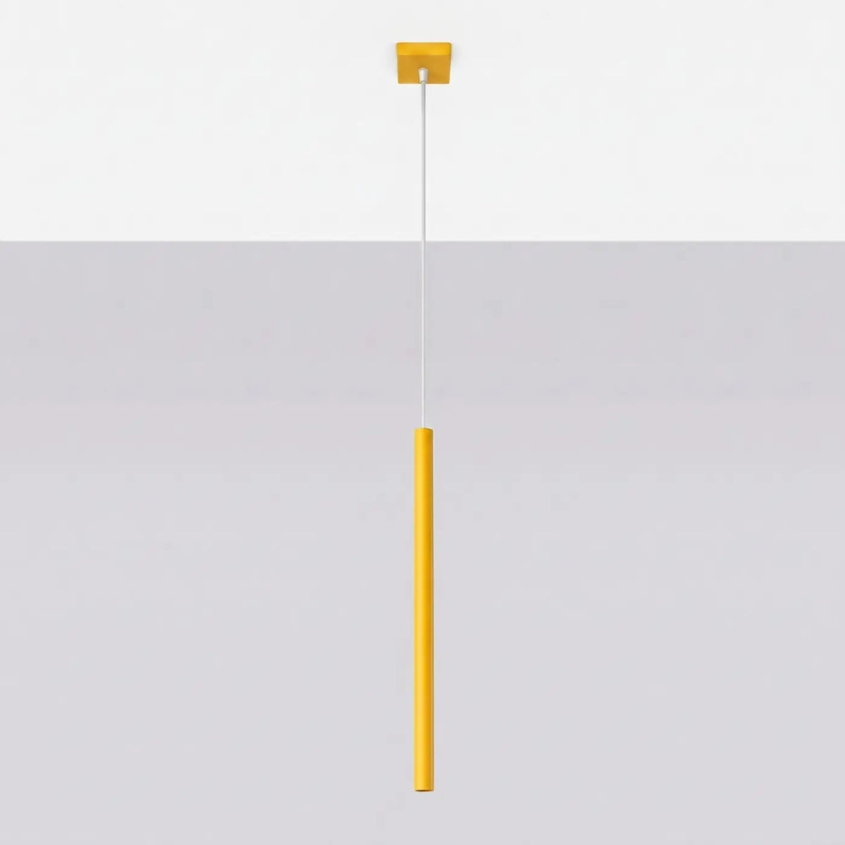 Suspension à tubes fins colorés, de 1 à 5 lumières, 18 teintes, jaune