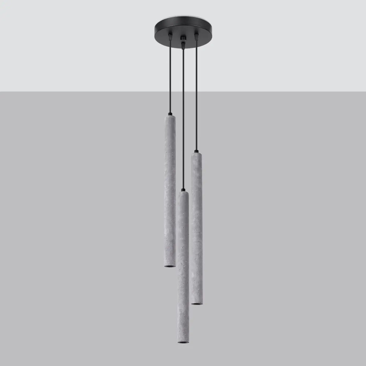 Suspension à tubes fins colorés, de 1 à 5 lumières, 18 teintes, gris