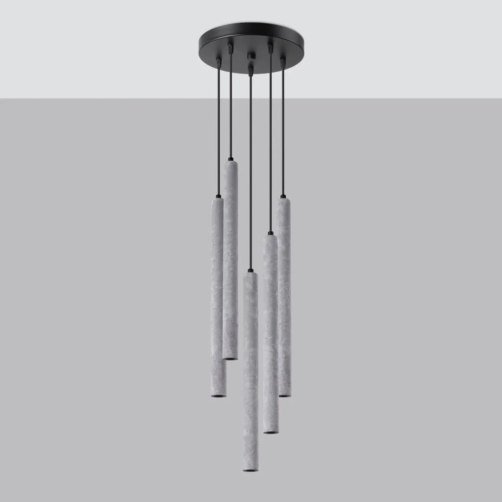 Suspension à tubes fins colorés, de 1 à 5 lumières, 18 teintes, gris