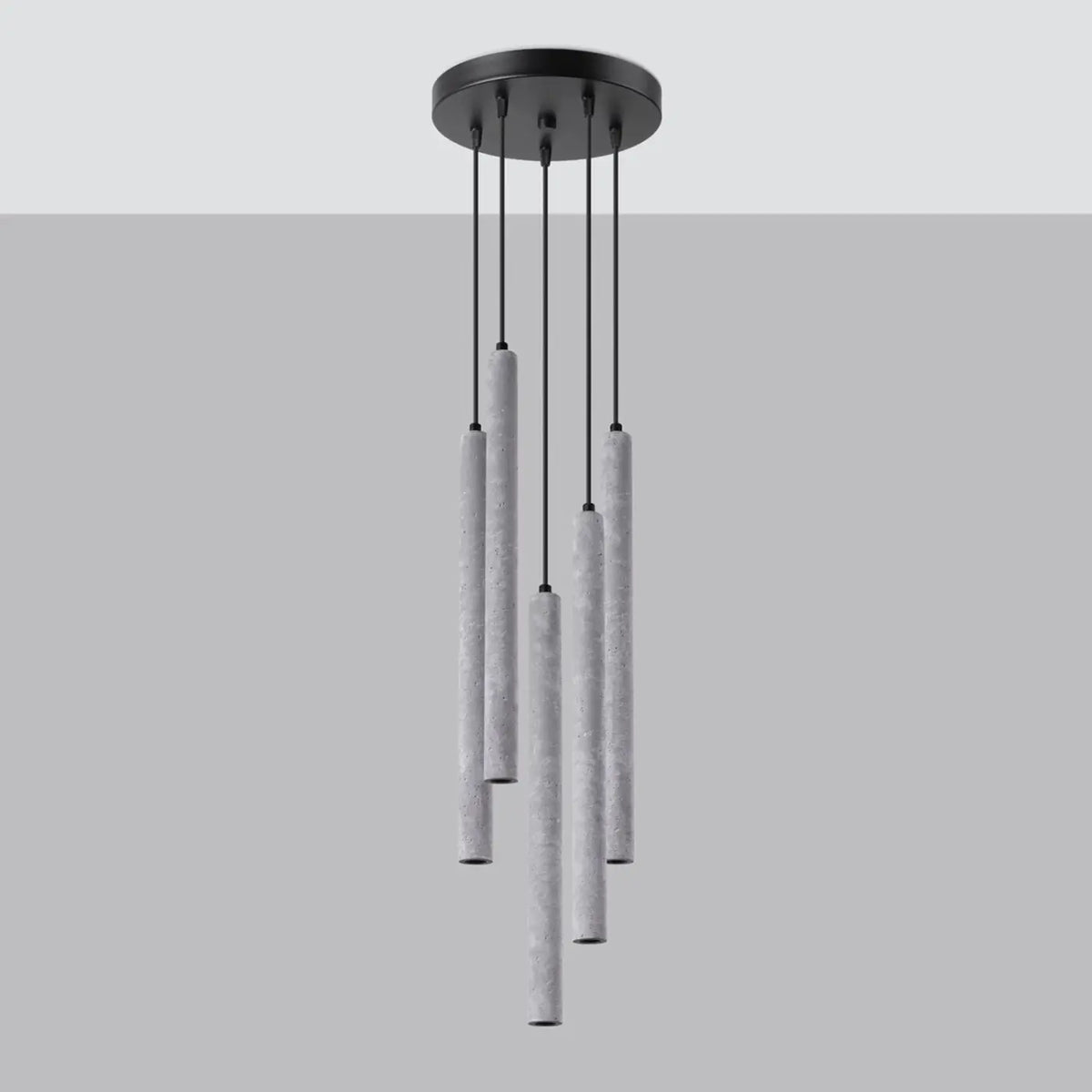 Suspension à tubes fins colorés, de 1 à 5 lumières, 18 teintes, gris