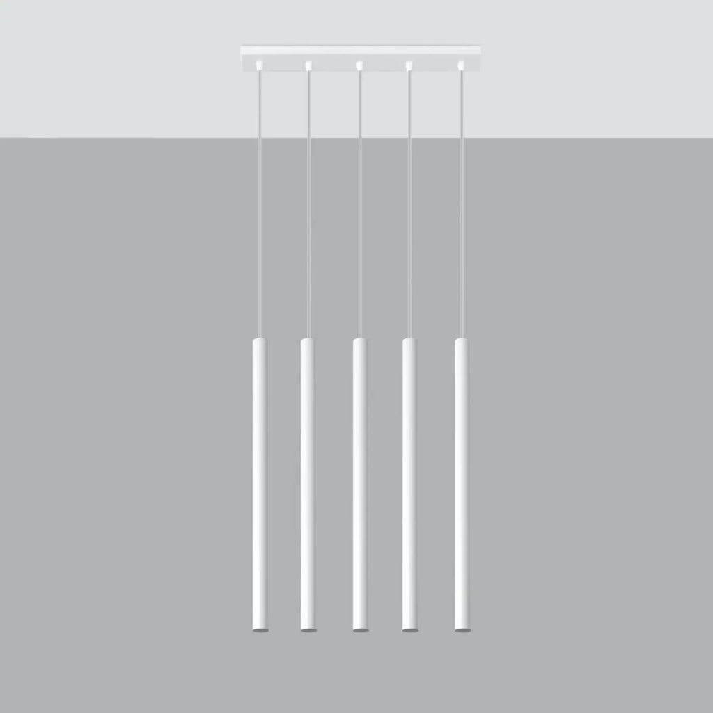 Suspension à tubes fins colorés, de 1 à 5 lumières, 18 teintes, blanc