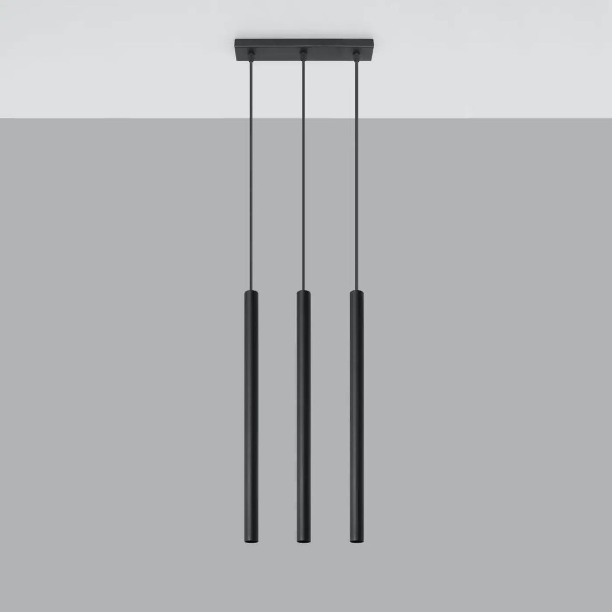 Suspension à tubes fins colorés, de 1 à 5 lumières, 18 teintes, noir