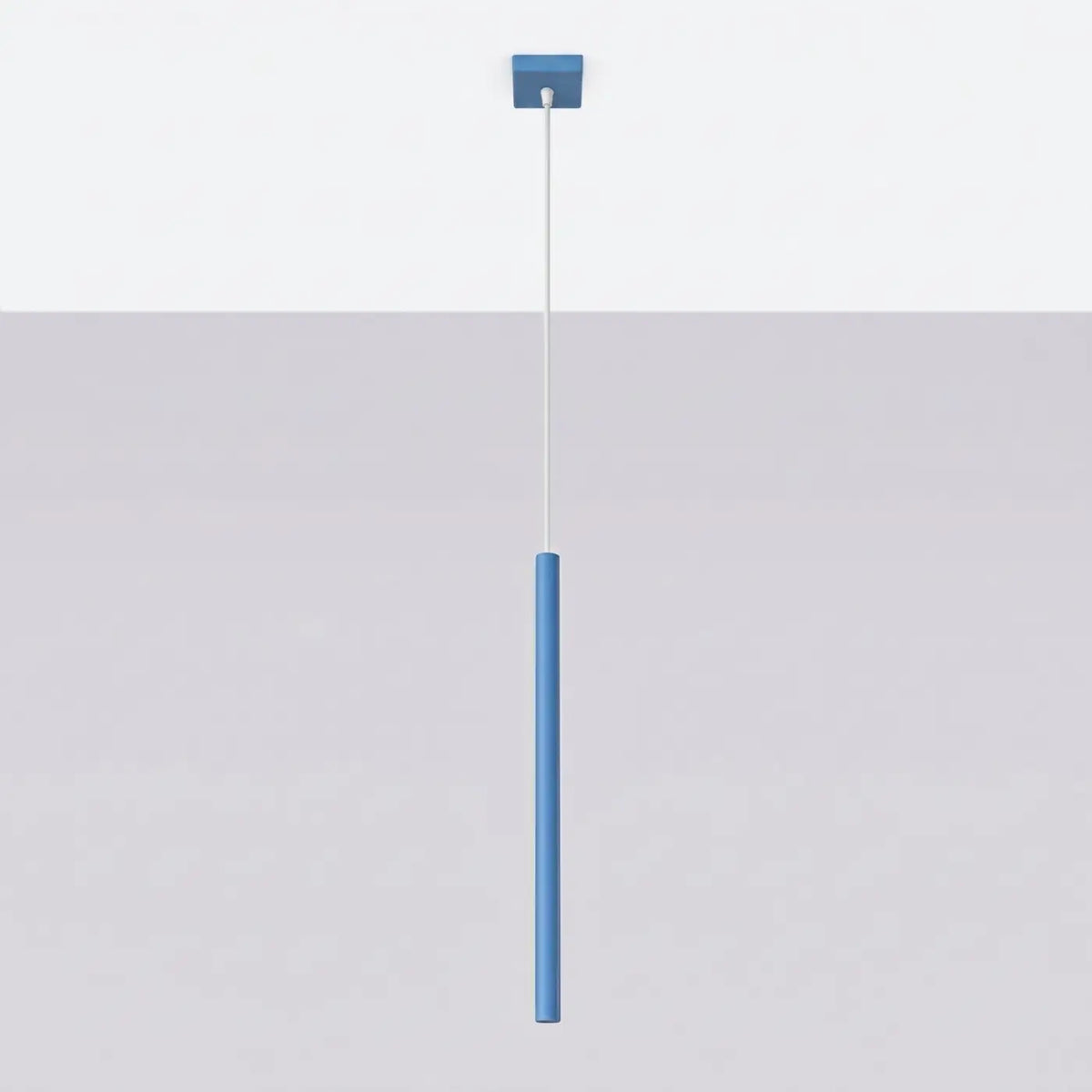Suspension à tubes fins colorés, de 1 à 5 lumières, 18 teintes, bleu azur