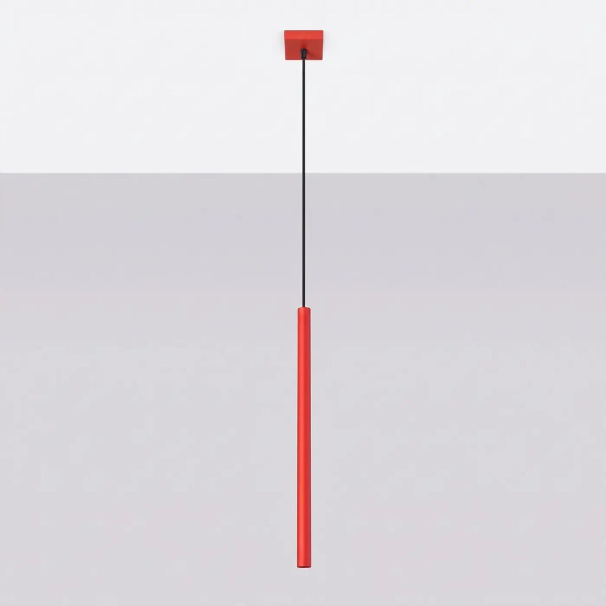 Suspension à tubes fins colorés, de 1 à 5 lumières, 18 teintes, rouge