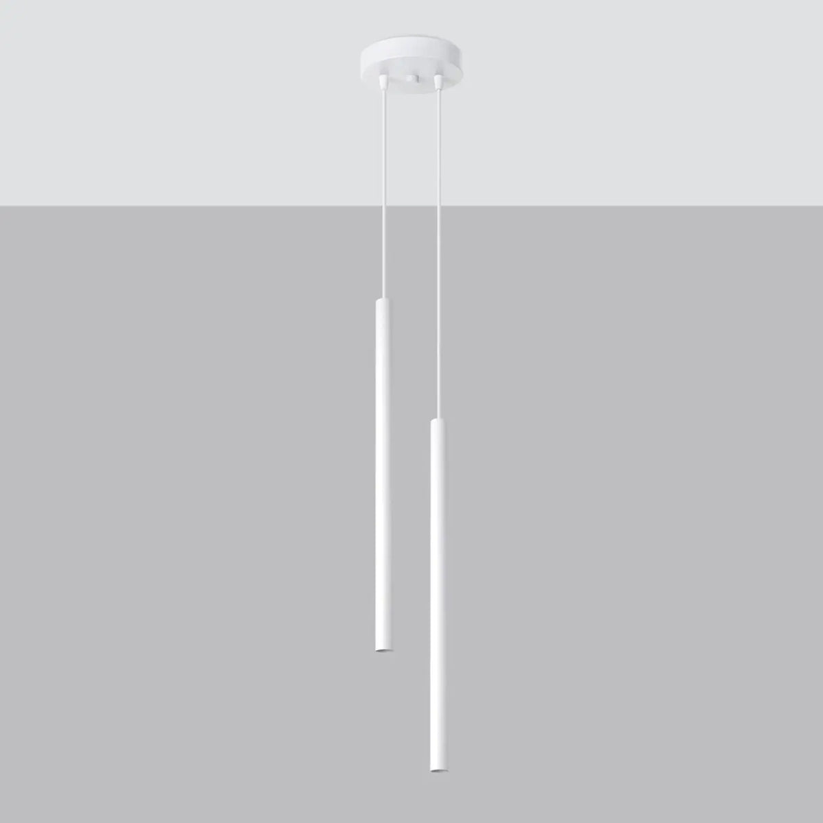 Suspension à tubes fins colorés, de 1 à 5 lumières, 18 teintes, blanc