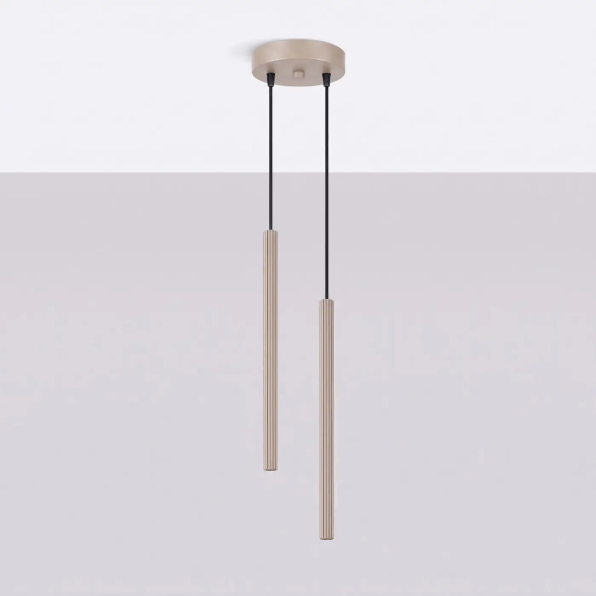 Suspension tube fin vertical en acier, 1, 2 ou 3 tubes, taupe