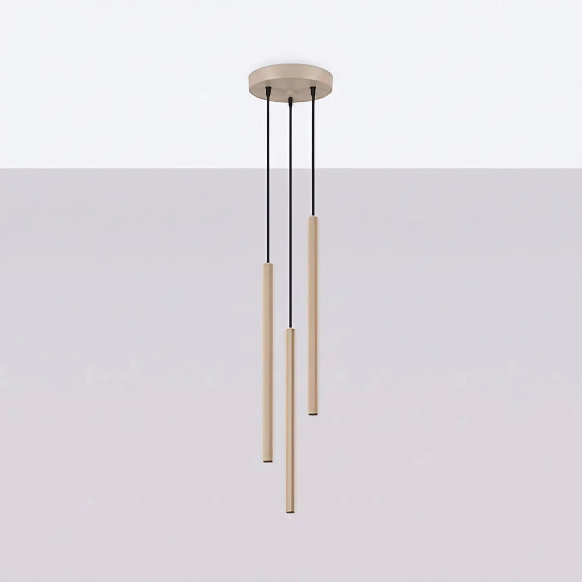 Suspension tube fin vertical en acier, 1, 2 ou 3 tubes, taupe