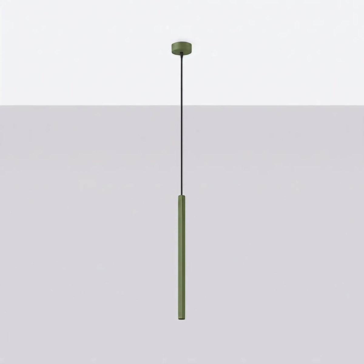 Suspension tube fin vertical en acier, 1, 2 ou 3 tubes, vert olive