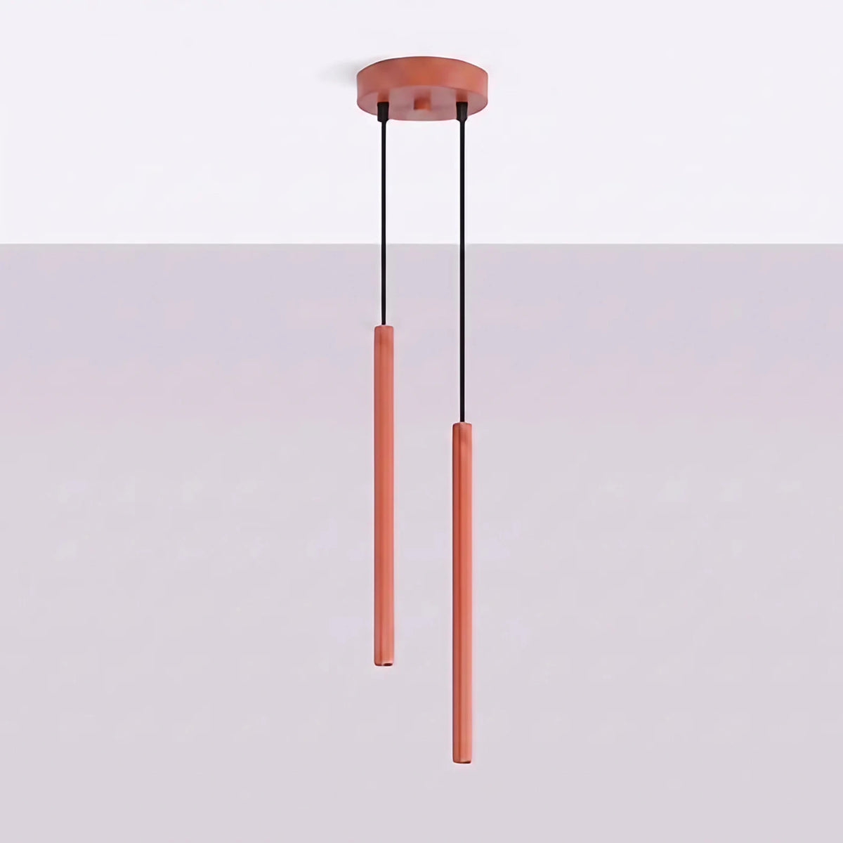 Suspension tube fin vertical en acier, 1, 2 ou 3 tubes, rouge ocre