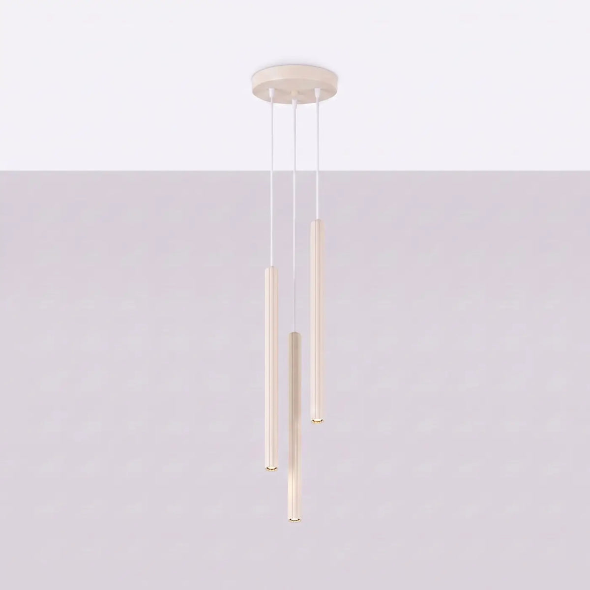 Suspension tube fin vertical en acier, 1, 2 ou 3 tubes, beige