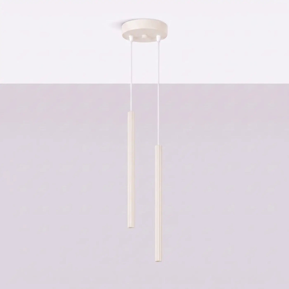Suspension tube fin vertical en acier, 1, 2 ou 3 tubes, beige