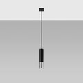Suspension tube en acier noir mat, bague chromée, cuivre ou dorée, noir/chromé