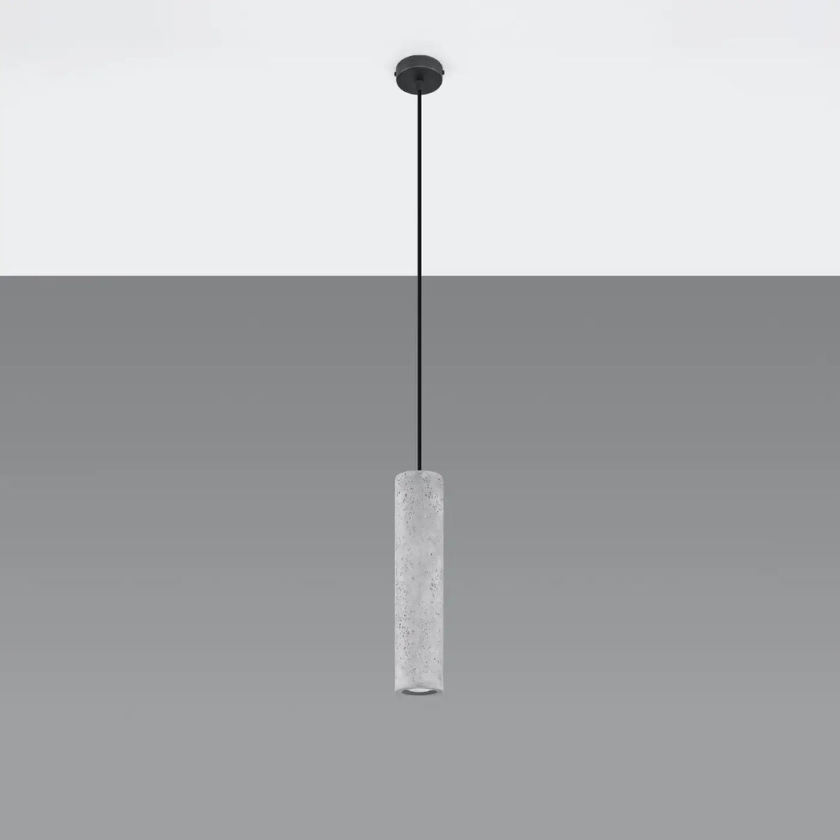 Suspension tube en béton gris clair, 1 à 3 sources GU10