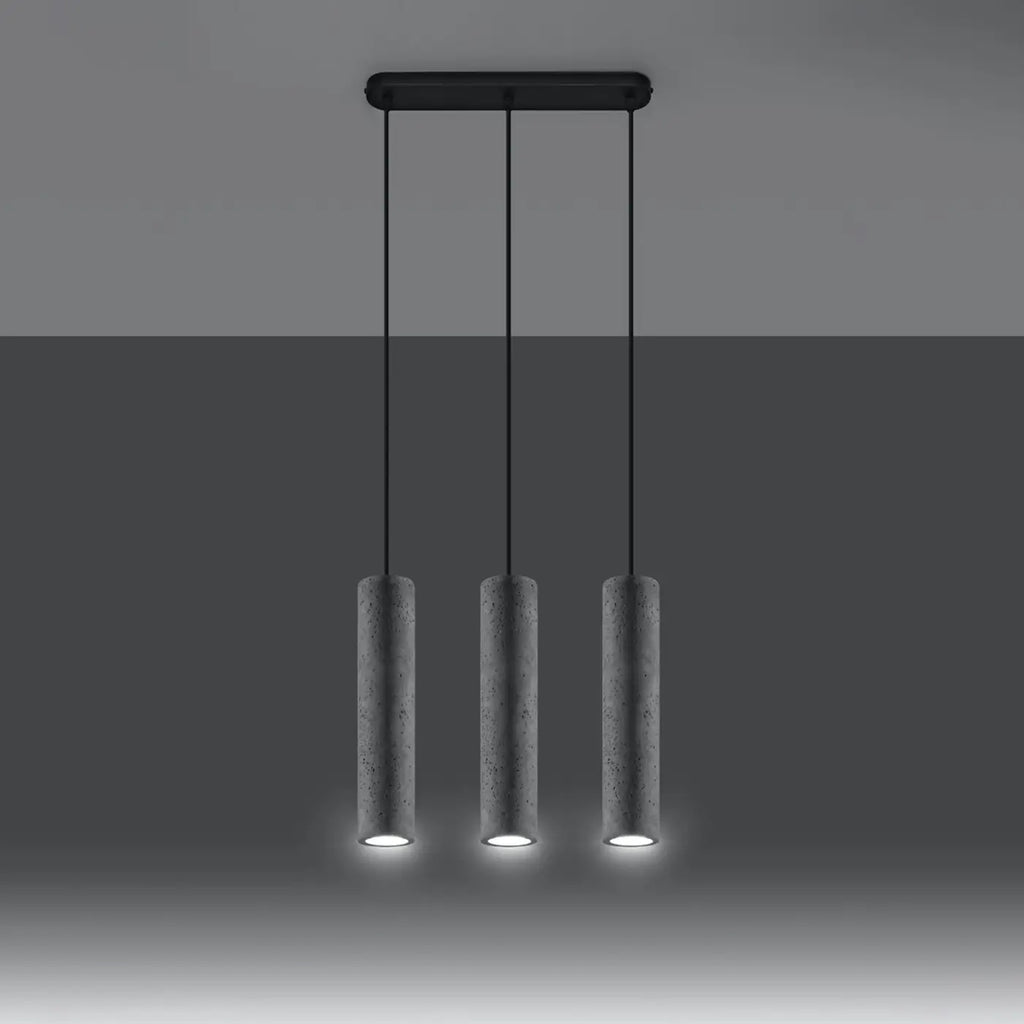 Suspension tube en béton gris clair, 1 à 3 sources GU10