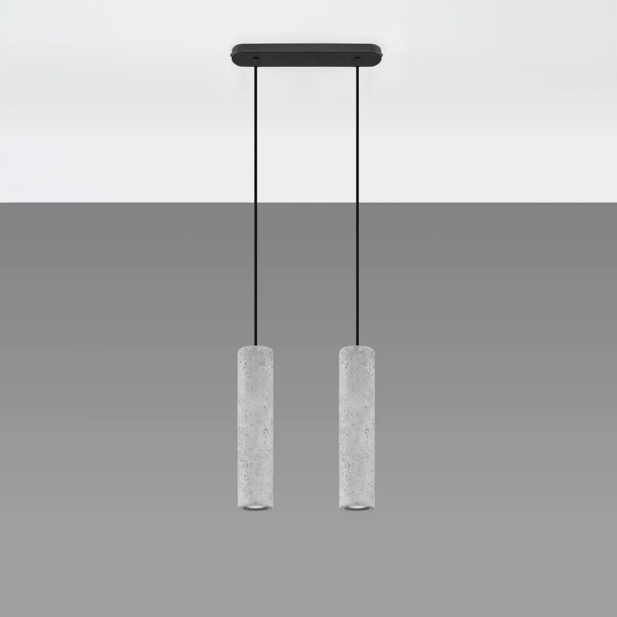 Suspension tube en béton gris clair, 1 à 3 sources GU10