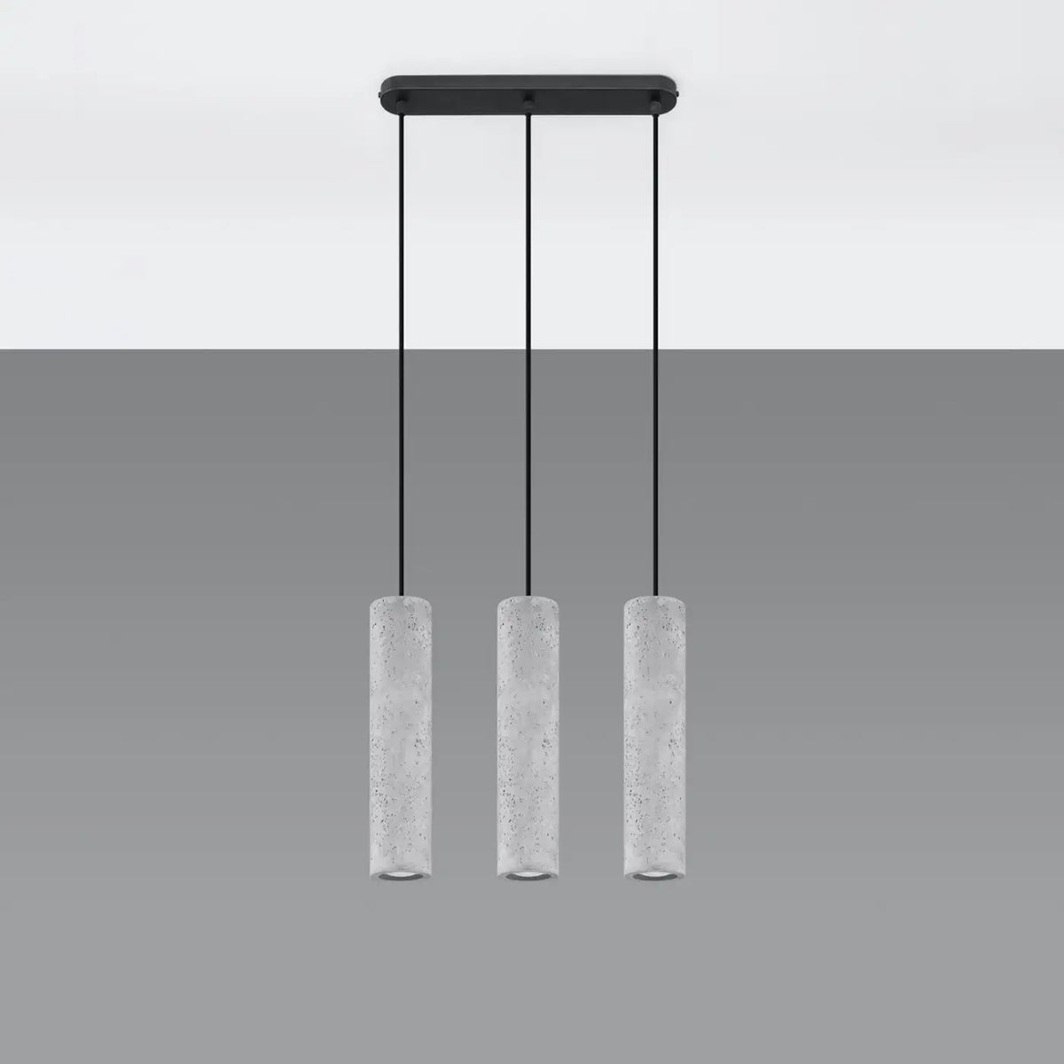 Suspension tube en béton gris clair, 1 à 3 sources GU10