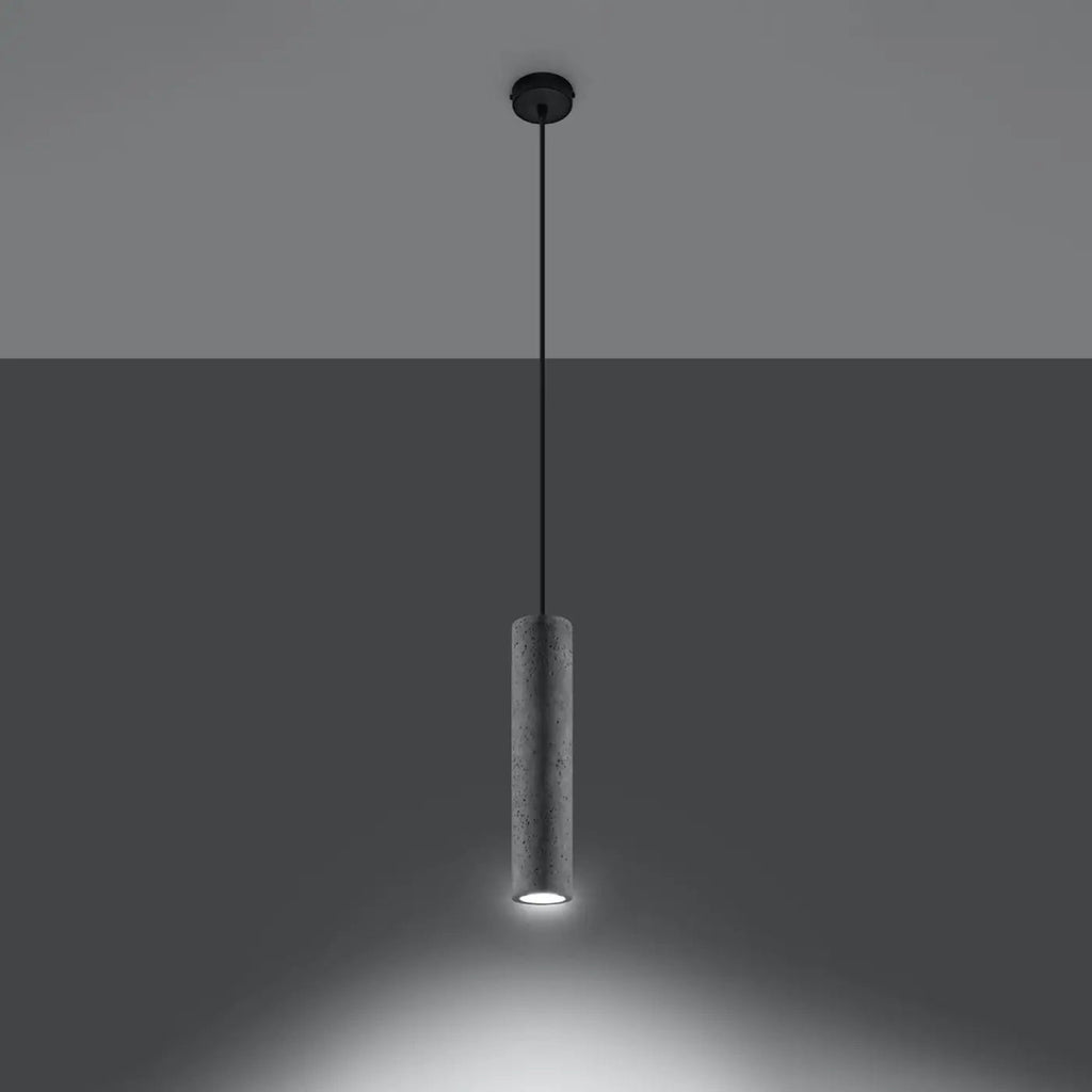 Suspension tube en béton gris clair, 1 à 3 sources GU10