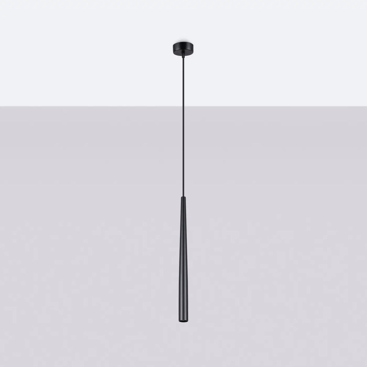 Suspension tube en acier noir mat, 1 ou 3 lumières G9