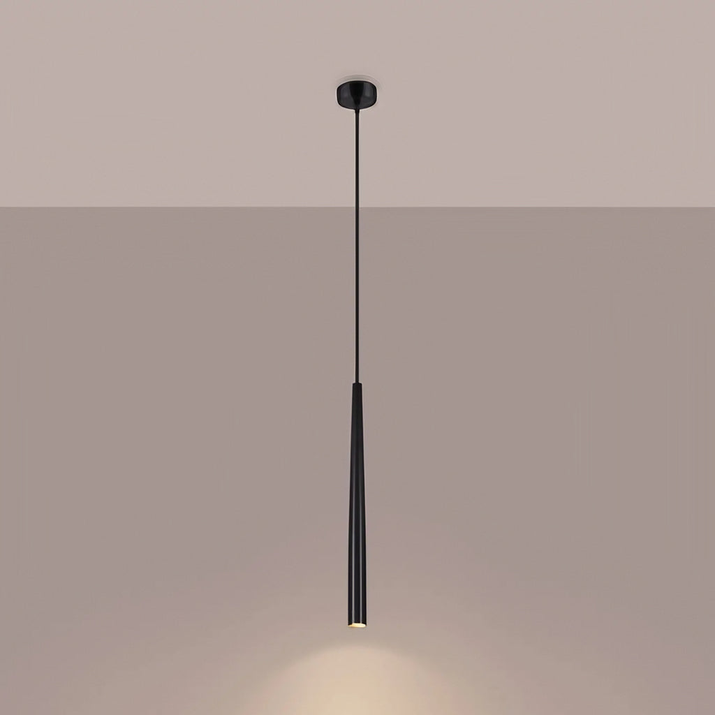 Suspension tube en acier noir mat, 1 ou 3 lumières G9