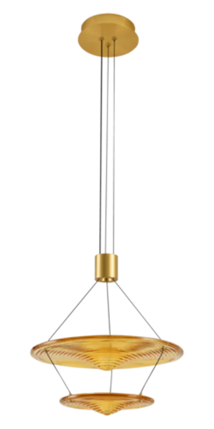 Suspension LED goutte d'eau en verre soufflé, 38 cm, 930 lumens, orange