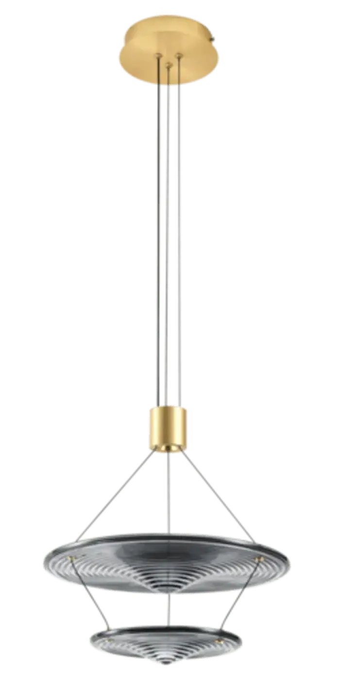 Suspension LED goutte d'eau en verre soufflé, 38 cm, 930 lumens, gris