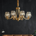 Suspension en verre et laiton pour salon moderne
